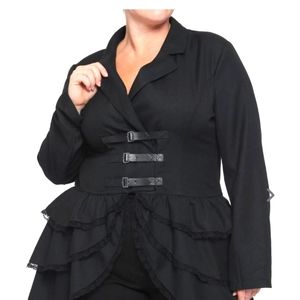 Hot topic ruffled steampunk jacket plus size 4